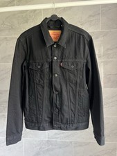 Levis Mens Denim Trucker Jacket - Medium - Black