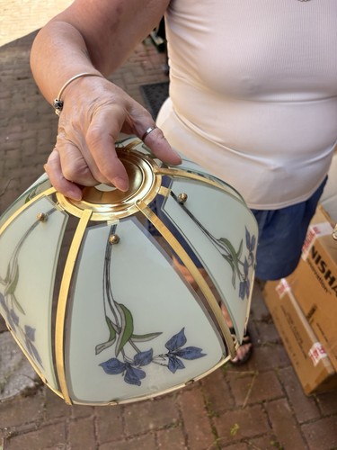Large vintage floral glass - large,