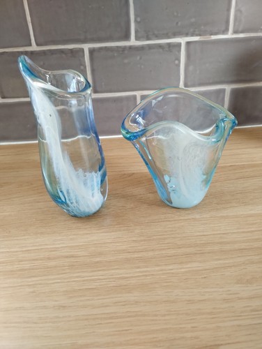 Hand blown italian glass pair - italian,