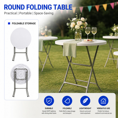 80cm round folding table - round,