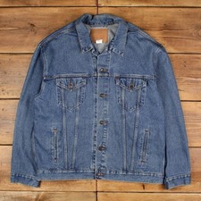 Vintage Levi's Denim Jacket 2XL Type III Trucker Blue Workwear Red Tab