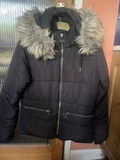 Topshop ladies/girls Black Padded Parka coat size 8