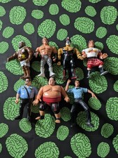 WWF Figures Lot WWE Wrestling Papa Shango Brutus Kamala Yokozuna Referee Bossman