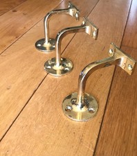3x Vintage Brass Hand Rail