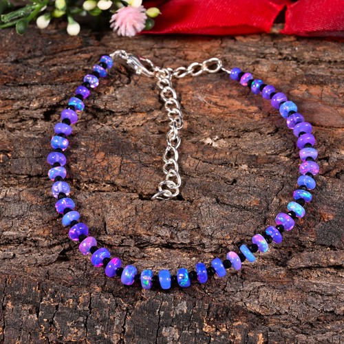 Purple welo opal bracelet - purple,