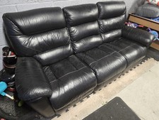 Black leather lazy boy - black,