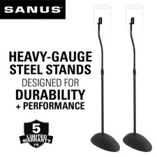Sanus HTB3 Black Adjustable Speaker Stands For Satellite Speakers up to 1.8 Kg
