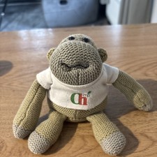 PG Tips Tea Chimp 7" Monkey Beanie Knitted Plush In Promotional White T-shirt