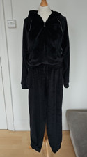 Victoria's Secret Black Diamant Inset Velour Tracksuit Set Size S & M VGC