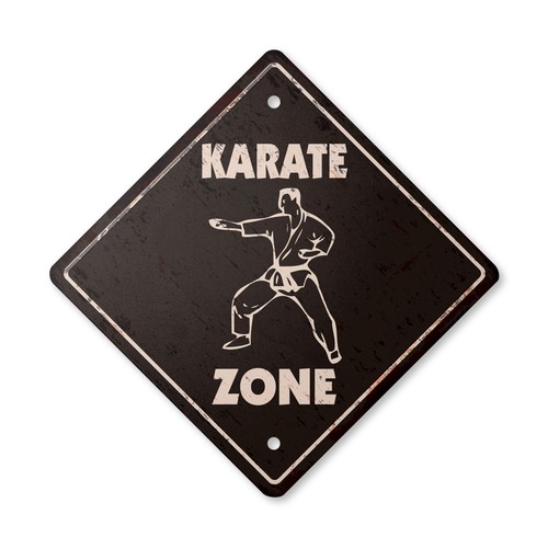 Karate vintage crossing - vintage, sign