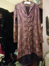 Hearts&Roses Brocade Frock Coat Gothic Victoriana Corset Back Small Size 12 (10)