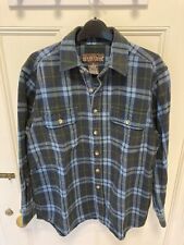 Moose Creek Mens Shirt Medium Blue Green Heavy Lumberjack Overshirt Flannel 