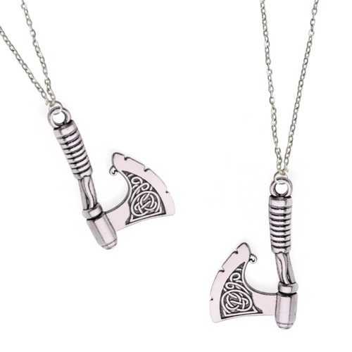 Metal axe necklace - metal,