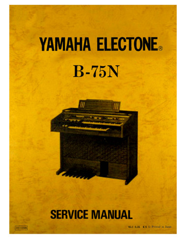 Yamaha 75n service manual - b-75n,