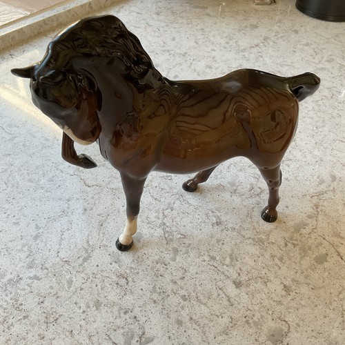 Beswick horse brown head - horse,
