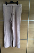 DKNY Size M 12 14 Pink Cashmere Blend Lounge Pants Jogger Soft wide leg  Bnwt F2