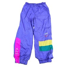 Vintage 90s Retro Tracksuit Bottoms Zip Pockets Purple Mens Large