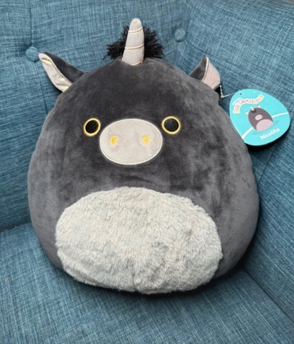 Black unicorn squishmallow - black,