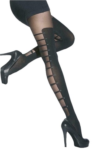 Mock suspender tights - mock,