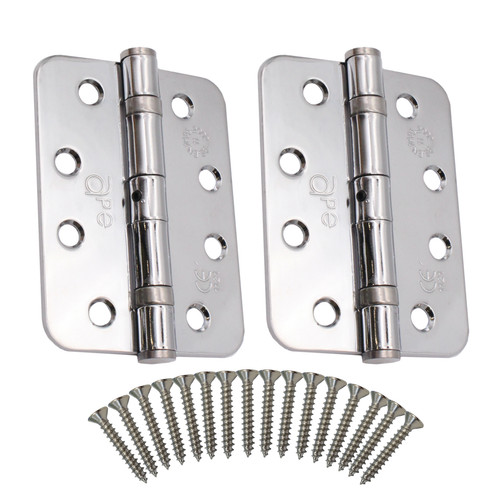 Chrome radius door - hinges, pair