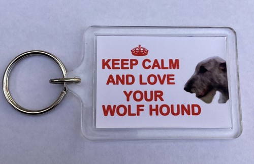 Wolf hound dog keyring keep - dog,
