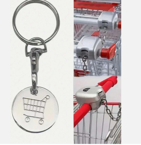 Trolley coin keyring removable - coin,