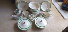 Solian Ware Queens Green  Vintage Pottery Art Deco Dinner Set Pieces