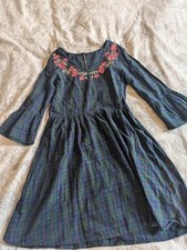 Next tartan embroidered smock