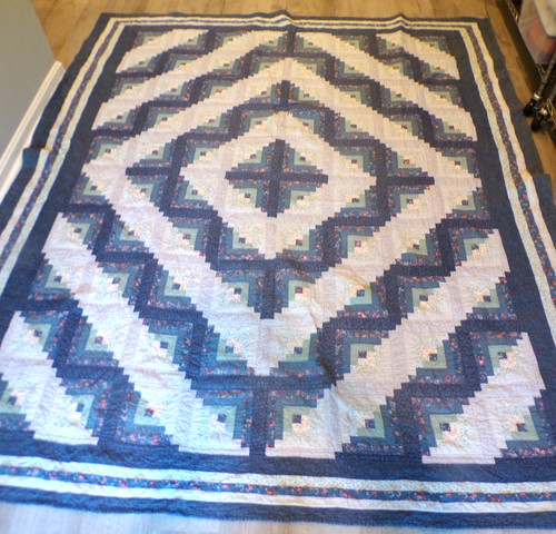 Vintage blue white - vintage, floral
