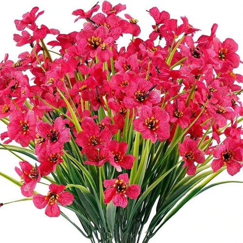 Plastic fake flowers faux - plastic,