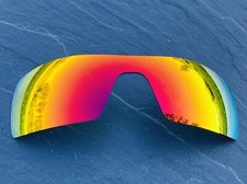 POLARISED FIRE RED MIRROR REPLACEMENT OAKLEY OIL RIG LENS + FREE CARRY POUCH