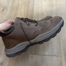 Skechers Men’s Boots Size 9.5 Uk Brown Gogamat Arch Memory Foam Lace Up