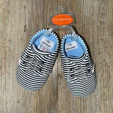 New Baby Boys JOHN LEWIS Navy / Ivory Striped Pre Walker Pram Shoes 3 - 6 Months
