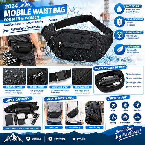 Water resistant large bum - water, bag