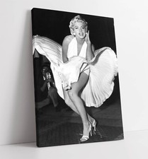 MARILYN MONROE ICONIC VINTAGE PHOTO BLACK & WHITE -CANVAS WALL ART PRINT ARTWORK