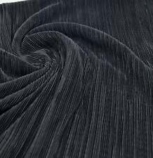 Black Plisse Pleated Stretch