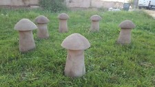 Saddle stone, stone mushroom, garden ornaments. 