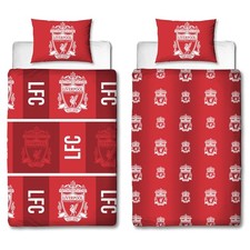 Liverpool FC Single Duvet Set Kids Reversible Football Bedding Red Quilt Cover
