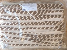 25m Dark Brown/Cream Vintage Flanged Piping Cord Upholstery Edging Trim Upcycl