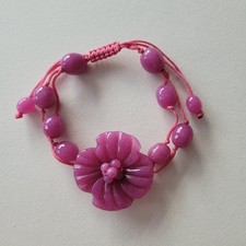 Lola Rose Semi-Precious Flower Beaded Bracelet Rose Quartz BNWOT 