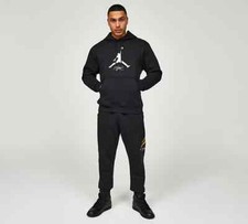 Nike Mens Jordan Tracksuit Baseline Hoody Joggers Sweatpant Hoodie Bottoms Black