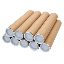 Kraft Cardboard Tubes Packaging Cylinder White Caps 50mm A0 A1 A2 A3 A4