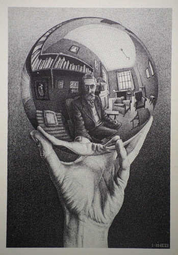 Postcard painting escher - painting, m.c.