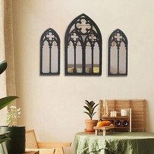 3Pcs Gothic Mirrors Wall Decor Baroque Style Small Mirrors Decor for Bedroom
