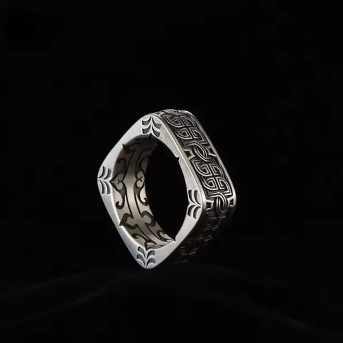 Mens square ring celtic - square, knot