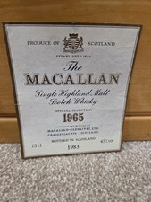 1965 Macallan Whisky Label