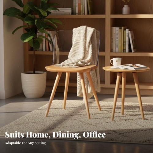 Wood frame clear chair with - wood,