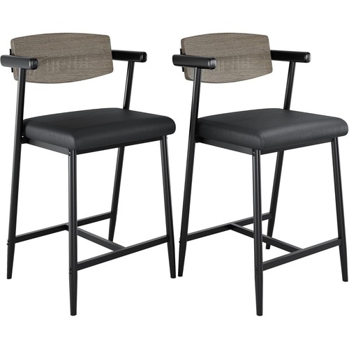 Set leather bar stools - pu,
