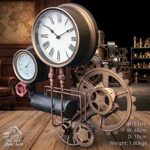 Steampunk wall clock cogs - steampunk,