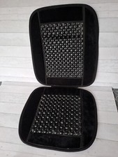 Comfy Massage Back Black Wooden Bead Beaded Seat Cover Cushion Car Van & Lorry